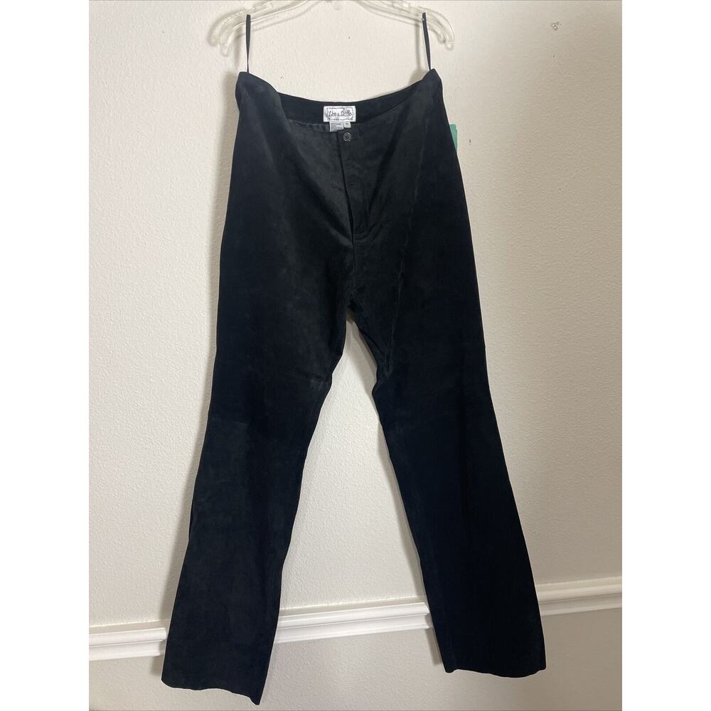 live a little, black suede pants, 100% leather, size 10, NWT